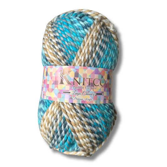 Luqu Super Chunky – 300g Super Chunky Variegated Yarn (195m) 20% Wool