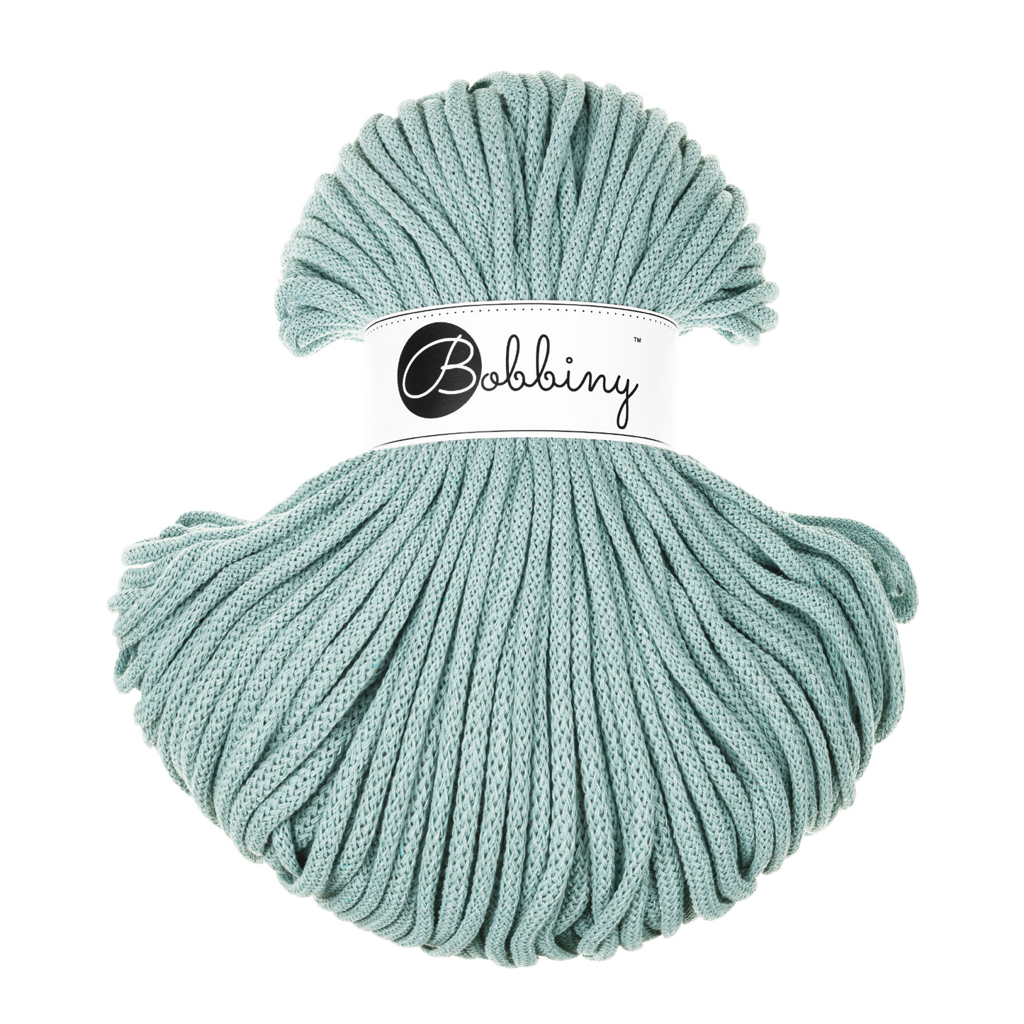 Bobbiny Premium 5mm Braided Cotton Cord - Duck Egg Blue - 100m