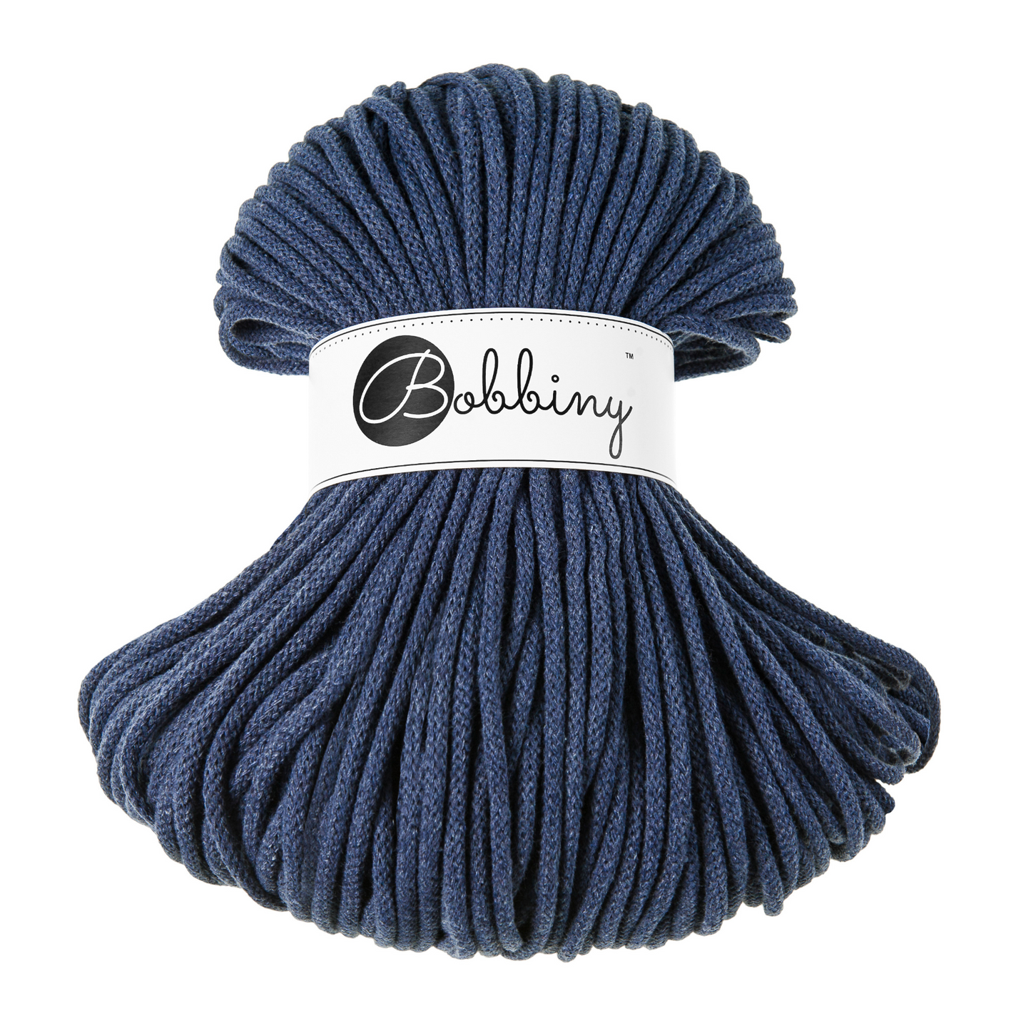 Bobbiny Premium 5mm Braided Cotton Cord - Jeans - 100m