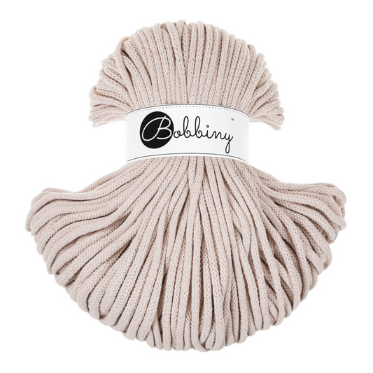Bobbiny Premium 5mm Braided Cotton Cord - Nude - 100m
