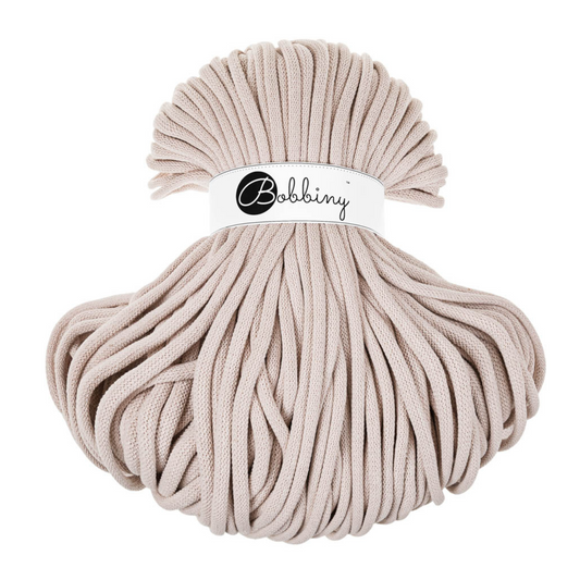 Bobbiny Jumbo 9mm Braided Cotton Cord - Nude - 100m