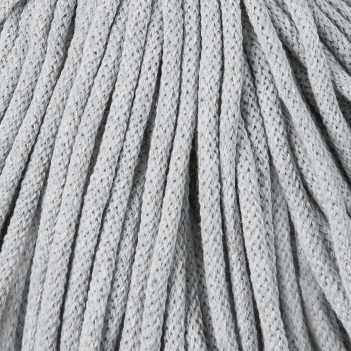 Bobbiny Premium 5mm Braided Cotton Cord - Light Grey - 100m