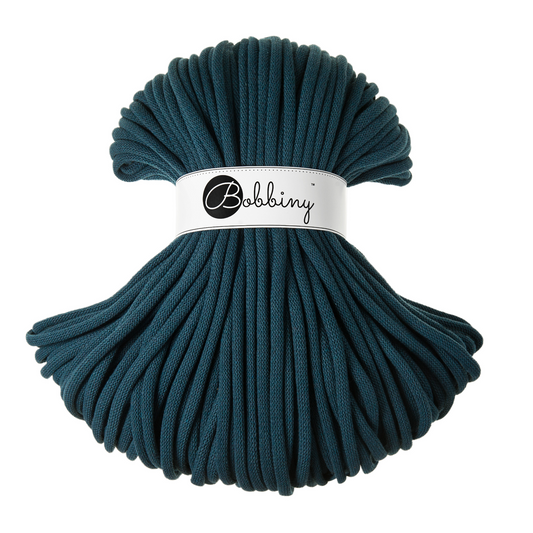 Bobbiny Jumbo 9mm Braided Cotton Cord - Peacock Blue - 100m