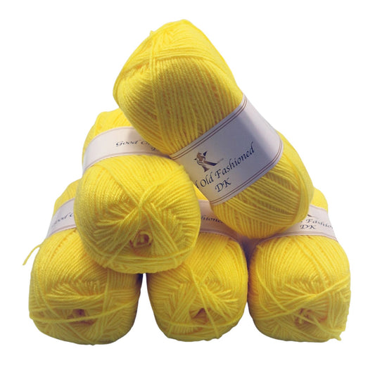 5 x Good Old Fashioned DK Yarn - 100g Everyday Value Pack - Yellow 15