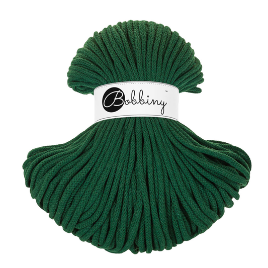 Bobbiny Premium 5mm Braided Cotton Cord - Pine Green - 100m
