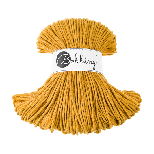Bobbiny Junior 3mm Braided Cotton Cord - Mustard - 100m