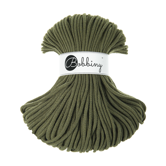 Bobbiny Premium 5mm Braided Cotton Cord - Avocado - 100m