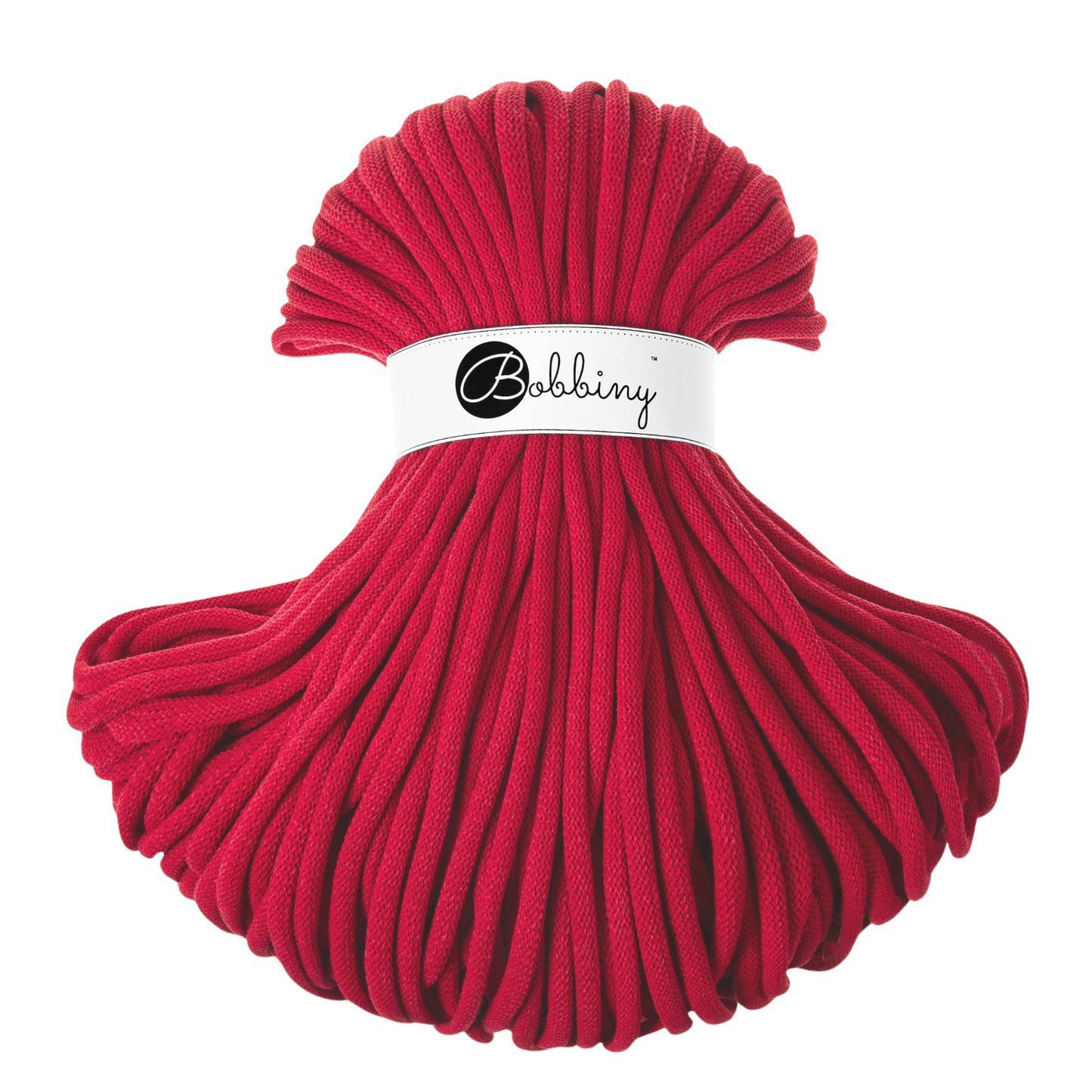 Bobbiny Jumbo 9mm Braided Cotton Cord - Red - 100m