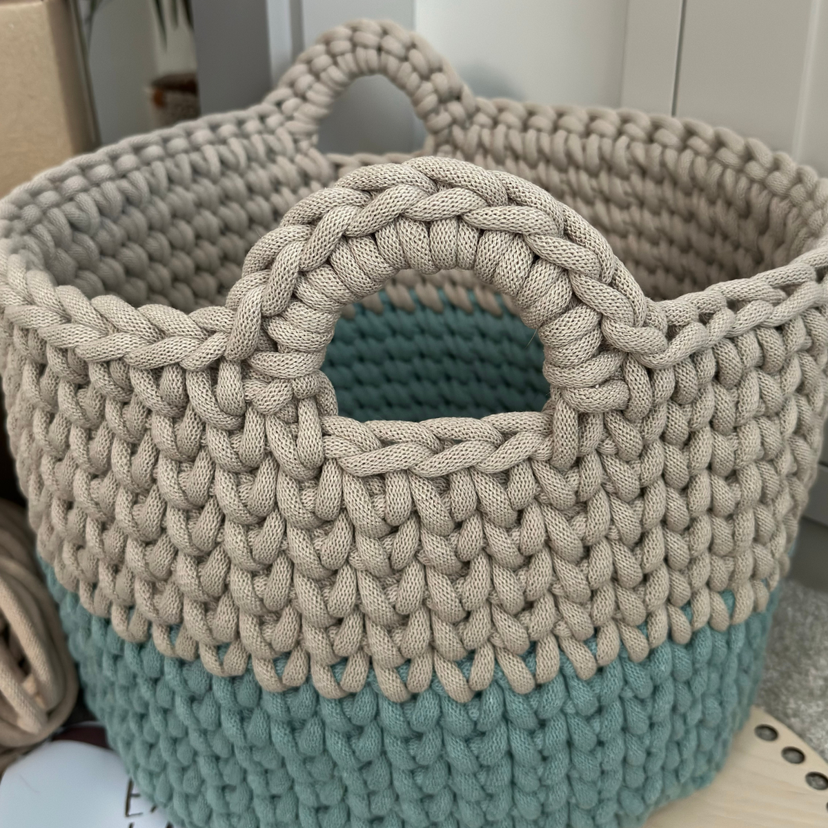PRE-ORDER | Easy Jumbo Crochet Basket Kit with Wooden Base | Dispatch early November