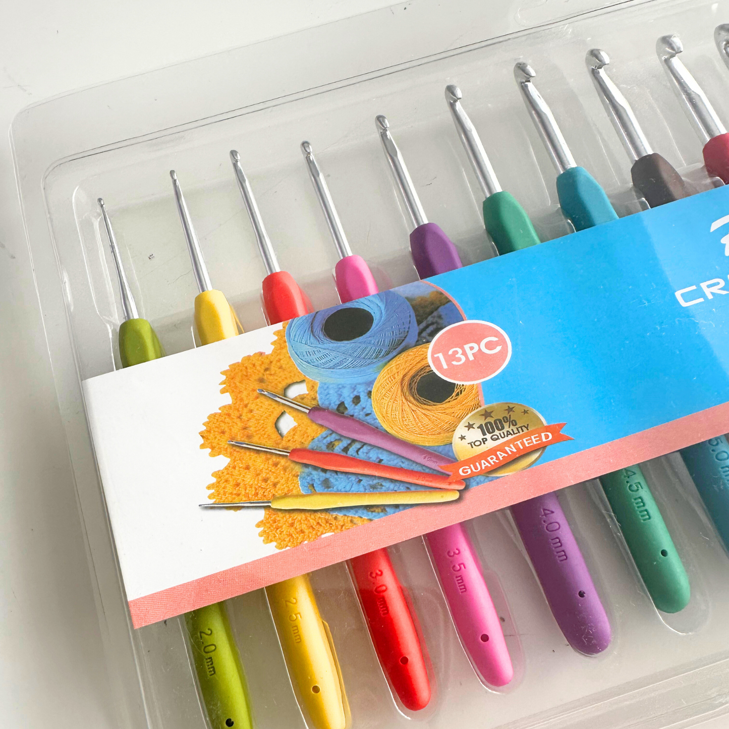 Crochet Hooks Set, 13 Pcs, Ergonomic Soft Grip Rubber Handles, 2mm up to 10mm