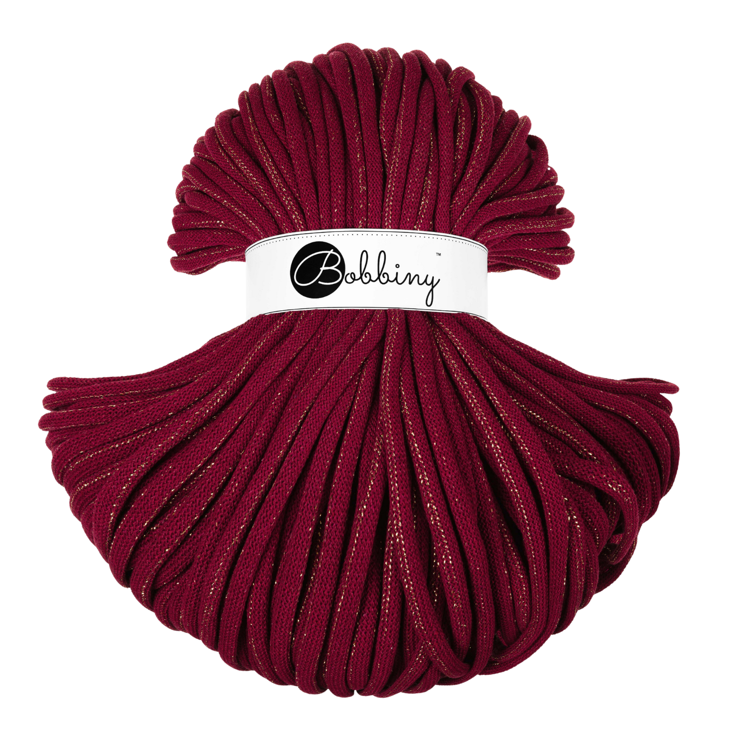 Bobbiny Jumbo 9mm Braided Cotton Cord - Golden Wine Red - 100m