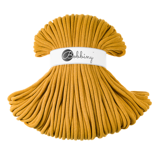 Bobbiny Jumbo 9mm Braided Cotton Cord - Mustard - 100m