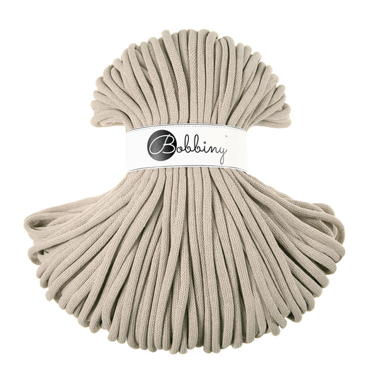 Bobbiny Jumbo 9mm Braided Cotton Cord - Beige - 100m