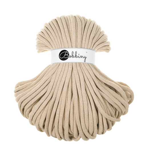 Bobbiny Jumbo 9mm Braided Cotton Cord - Warm Beige - 100m