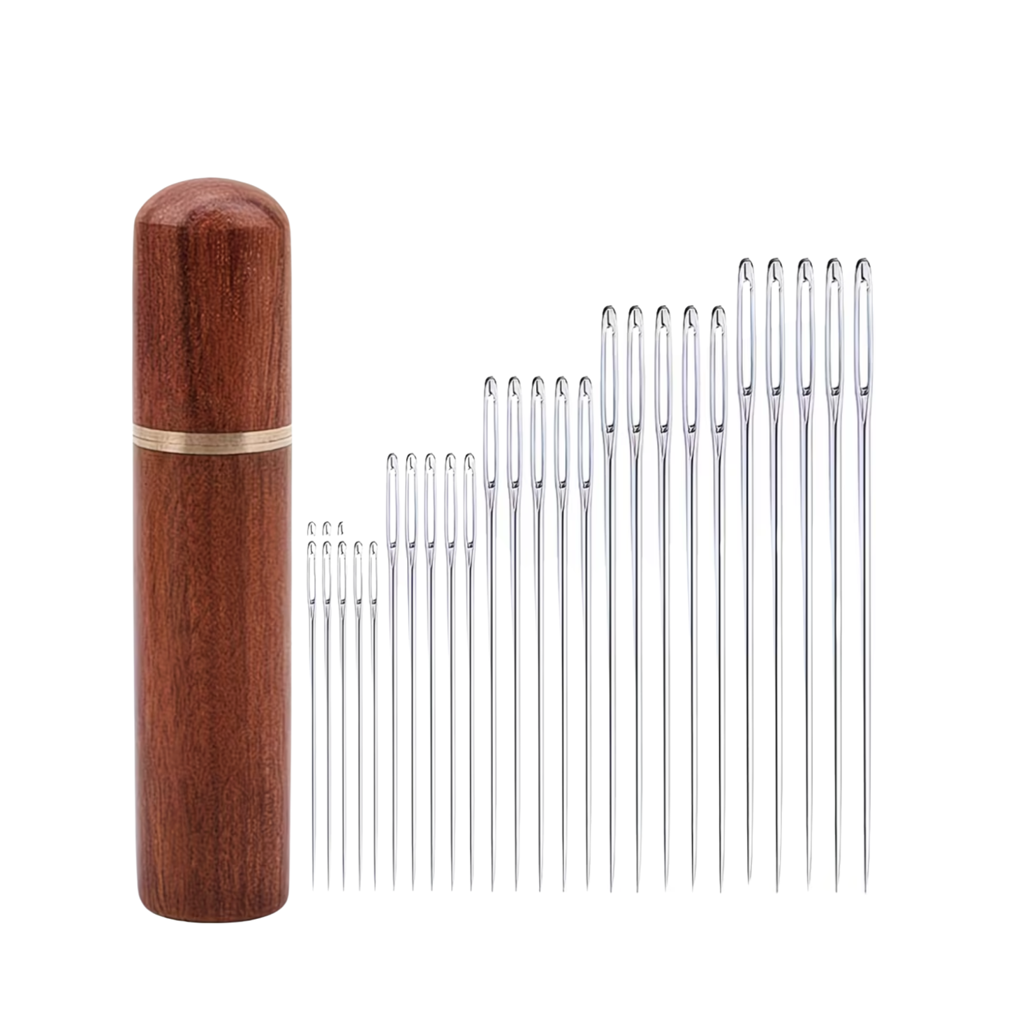 Big Eye Sewing Needles Set with Wooden Storage Box (Set of 5)