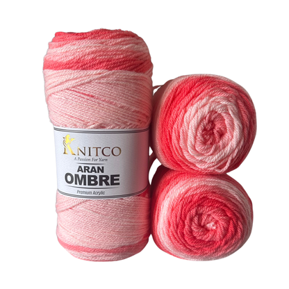 KnitCo Aran Ombre Yarn 200g – Colour Change Premium Acrylic