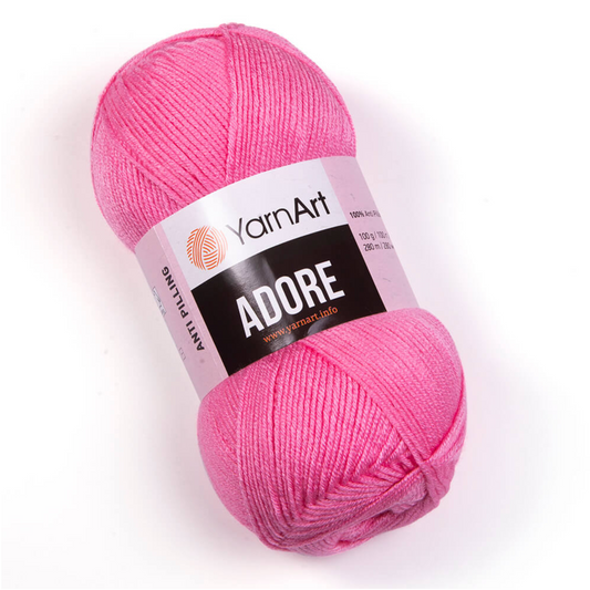 339 YarnArt Adore Yarn 100g - Bubblegum Pink