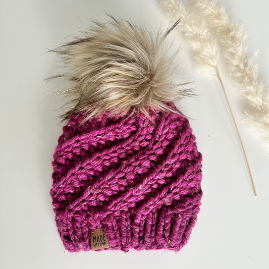 Twisted Braid Beanie Hat - Fig - Child Age 1-4 years