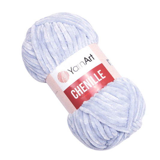 576 YarnArt Chenille Chunky Yarn 100g - Silver/Blue