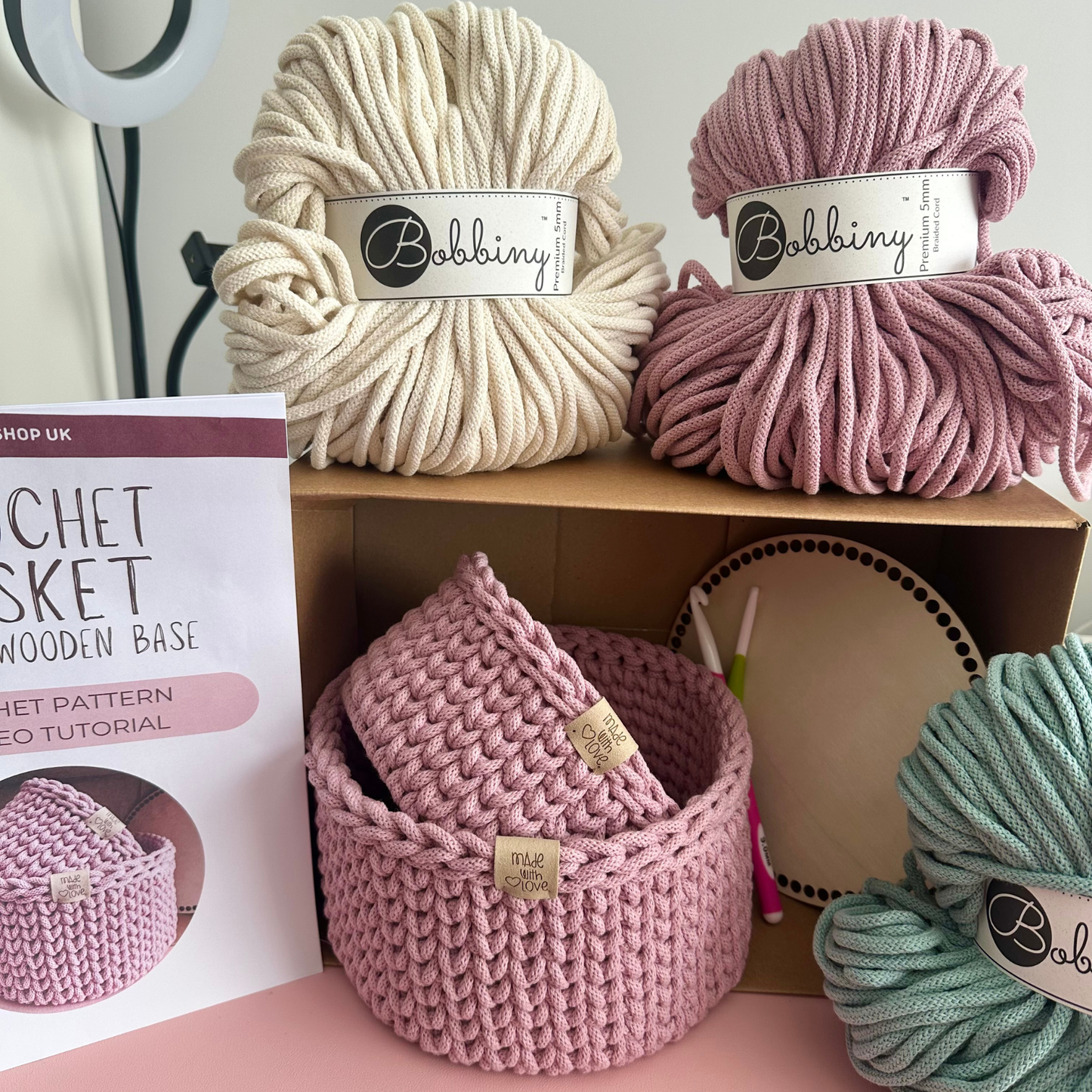 JULY PRE-ORDER - Crochet Basket DIY Kit – Makes 2 Baskets