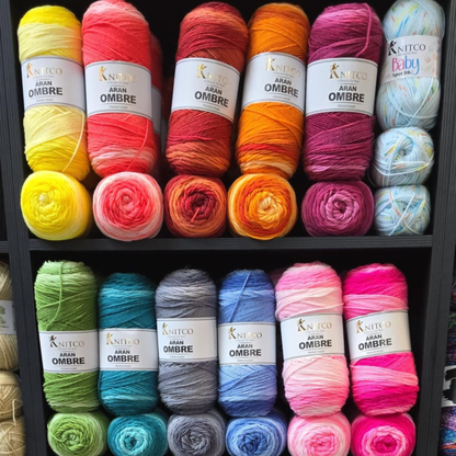 KnitCo Aran Ombre Yarn 200g – Colour Change Premium Acrylic