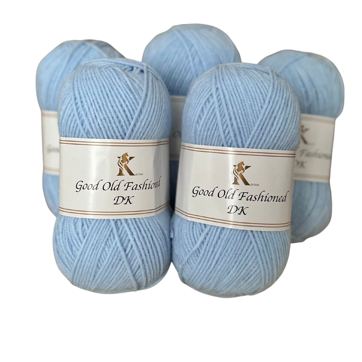 5 x Good Old Fashioned DK Yarn 100g - Baby Blue 20
