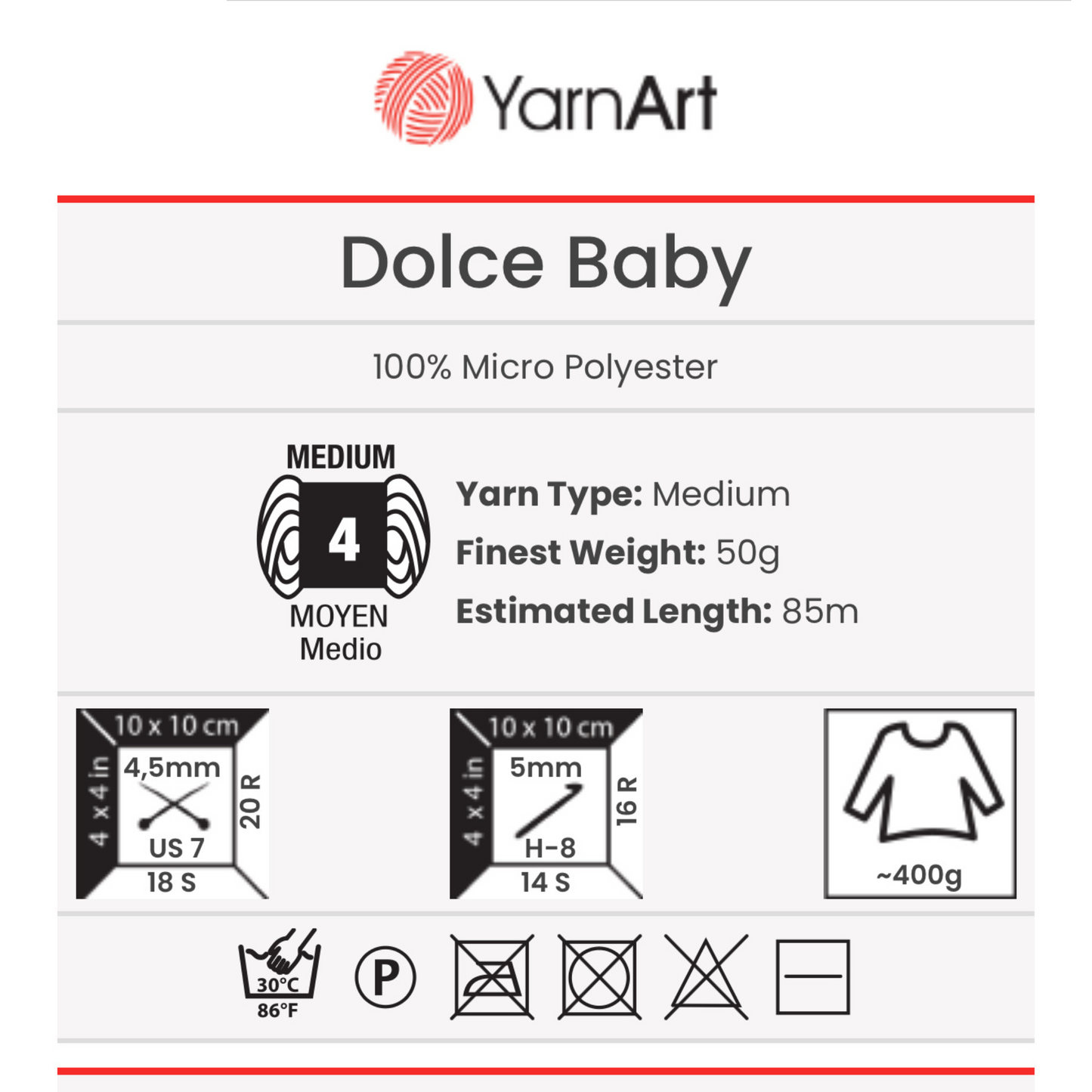 747 YarnArt Dolce Baby Yarn 50g - Latte