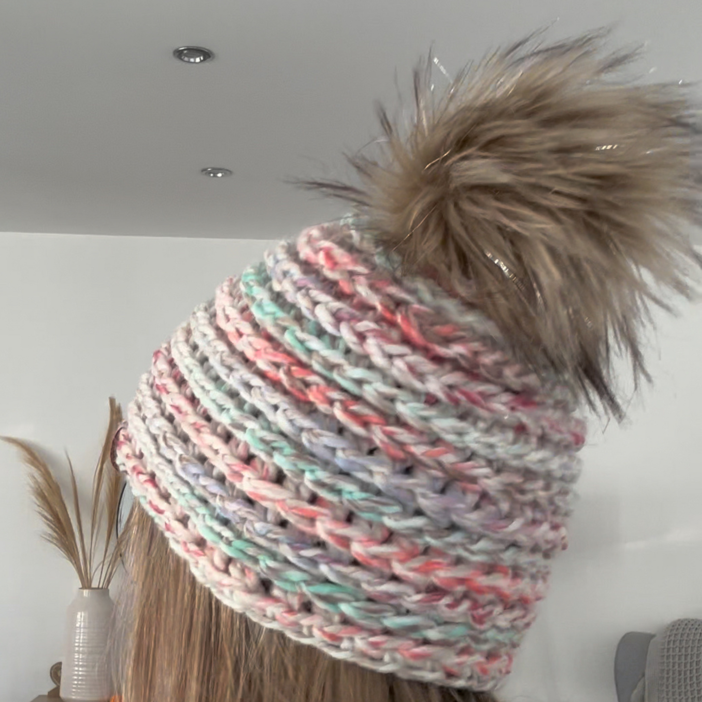 Chunky Braided Handmade Beanie Hat - Carousel