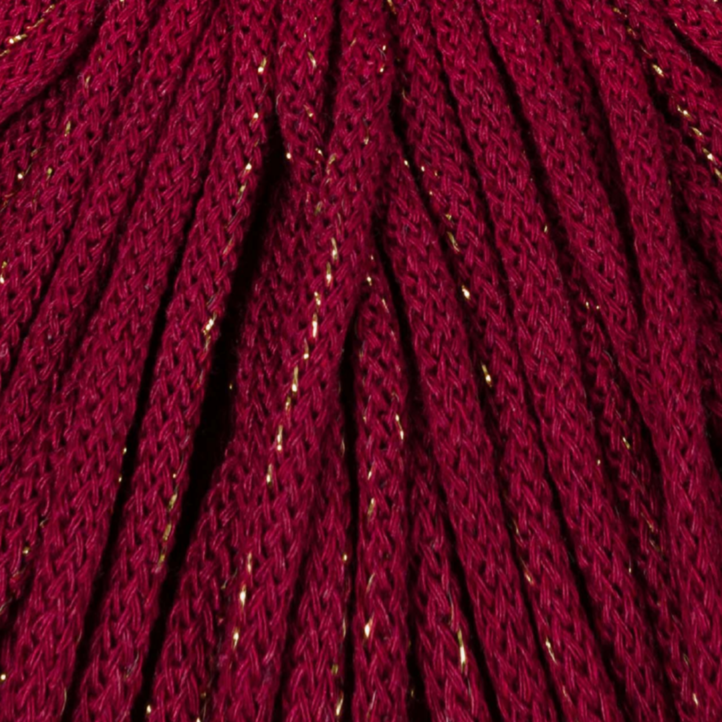 Bobbiny Premium 5mm Braided Cotton Cord - Golden Wine Red - 100m