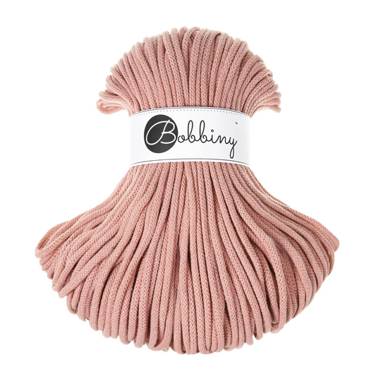 Bobbiny Premium 5mm Braided Cotton Cord - Blush - 100m
