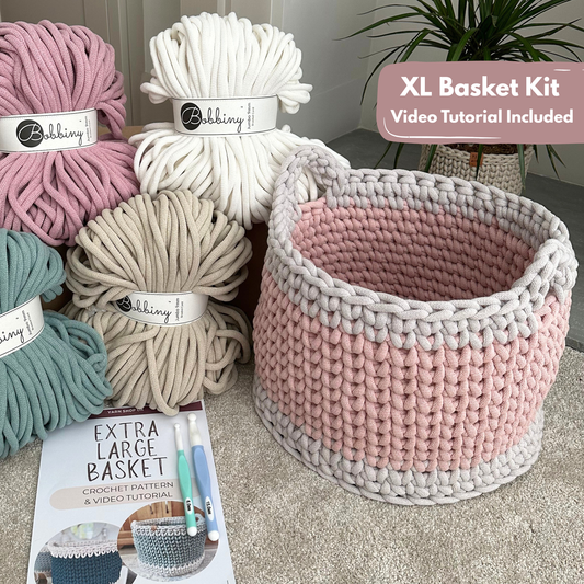 Extra Large Crochet Basket DIY Kit | Make Your Own Large Storage Basket | PRE-ORDER