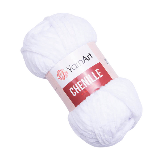 541 YarnArt Chenille Chunky Yarn 100g - White