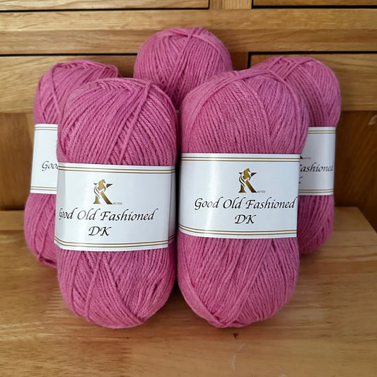 5 x Good Old Fashioned DK Yarn - 100g Everyday Value Pack - Pink 28