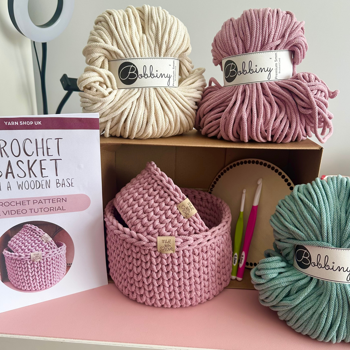 JULY PRE-ORDER - Crochet Basket DIY Kit – Makes 2 Baskets