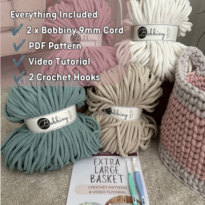 Extra Large Crochet Basket DIY Kit | Make Your Own Large Storage Basket | PRE-ORDER