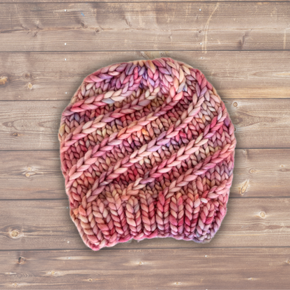 Merino Wool Twisted Braid Beanie Hat - 0-3 months