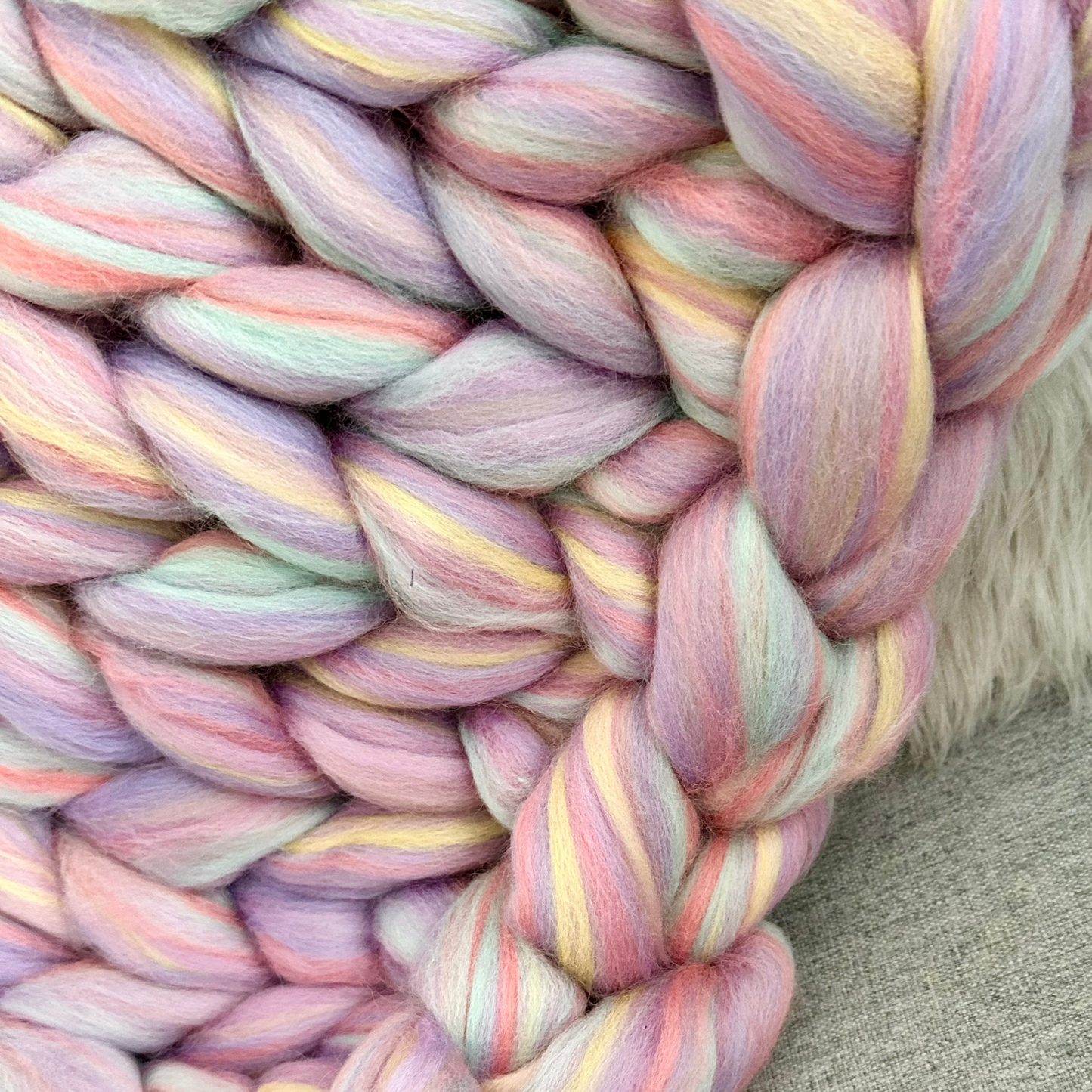 Merino Wool Super Chunky Knit Blanket Throw  - Unicorn