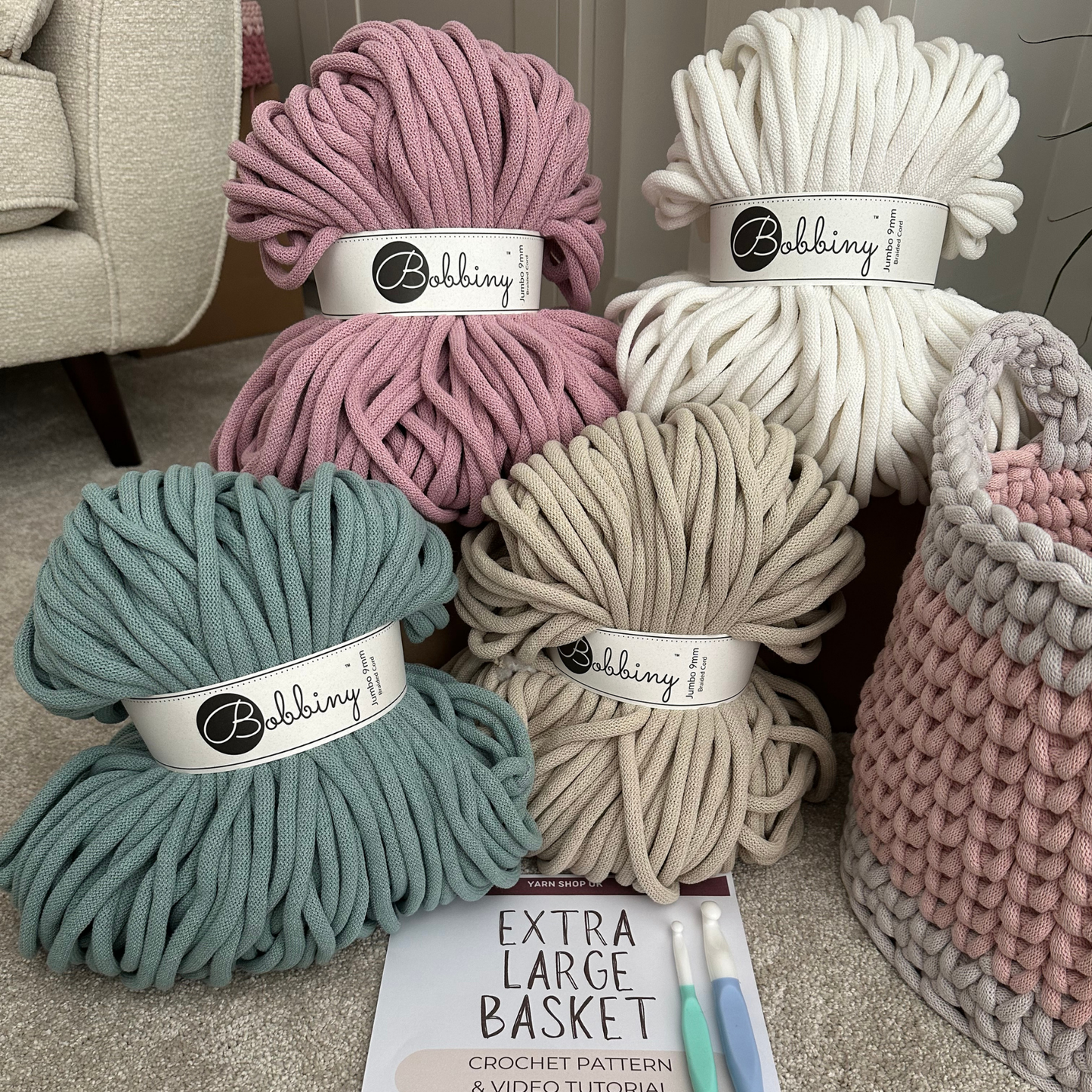 Extra Large Crochet Basket DIY Kit | Make Your Own Large Storage Basket | PRE-ORDER