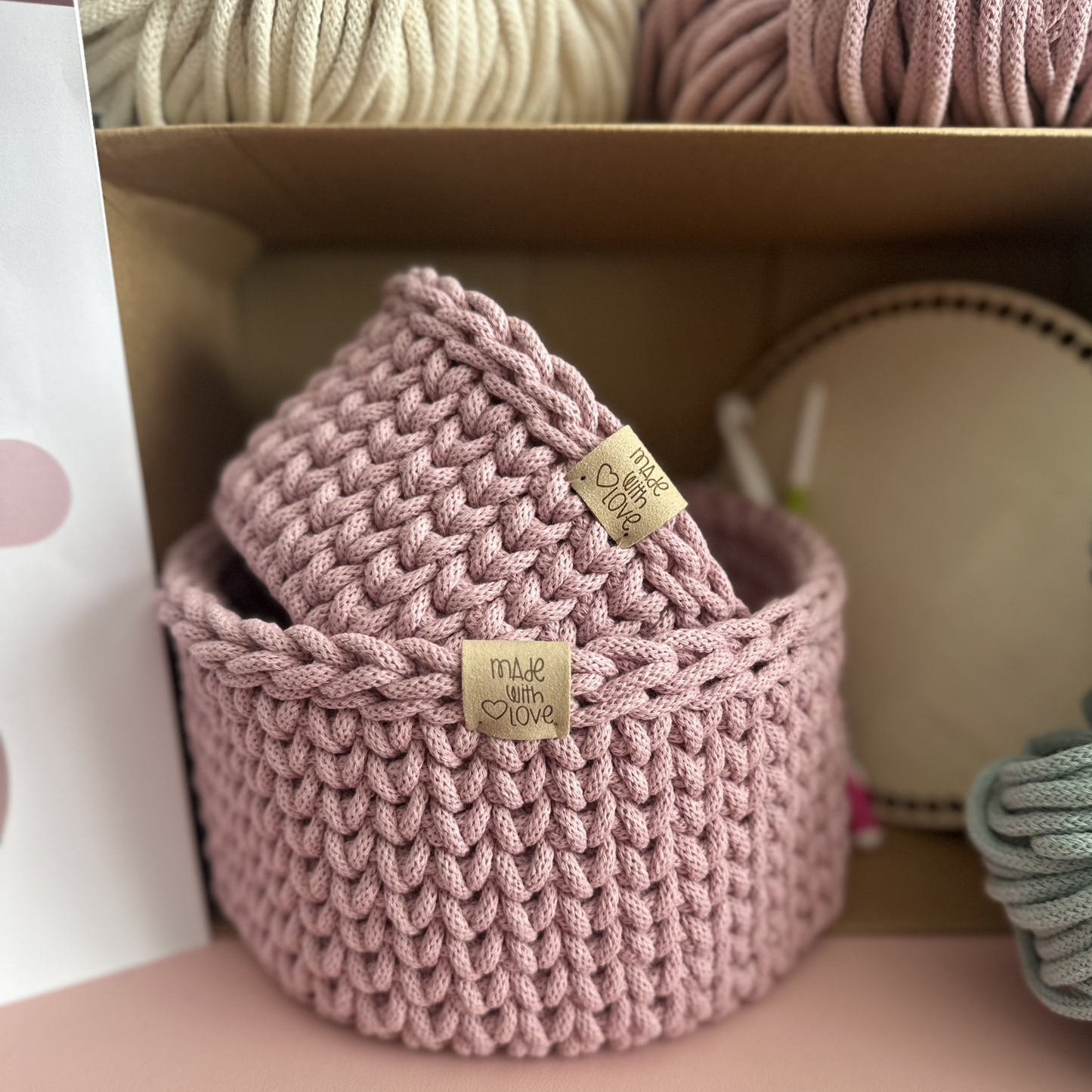 JULY PRE-ORDER - Crochet Basket DIY Kit – Makes 2 Baskets
