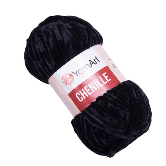 542 YarnArt Chenille Chunky Yarn 100g - Black