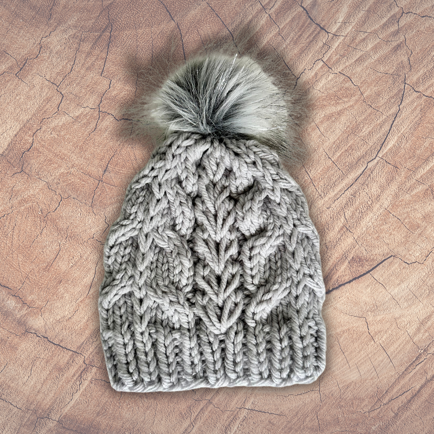 Silver Grey Knitted Beanie Hat