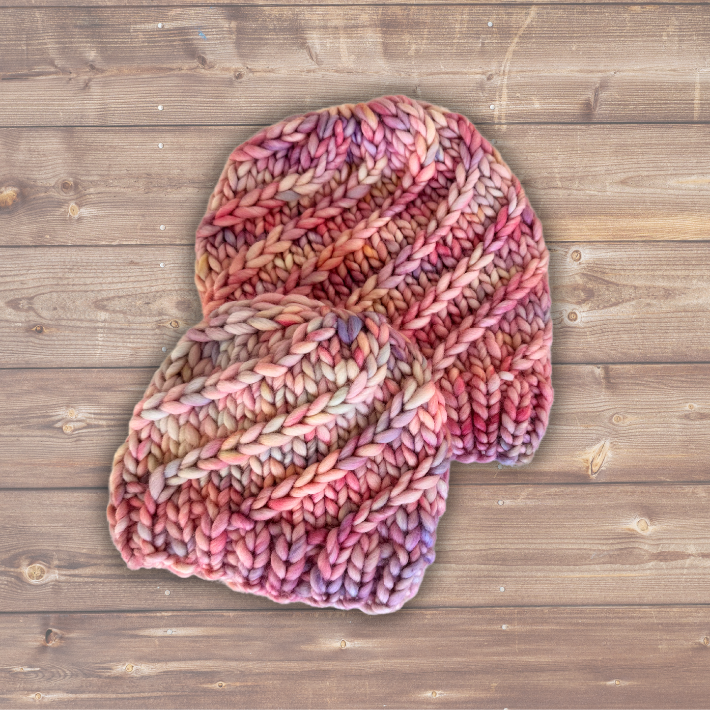 Merino Wool Twisted Braid Beanie Hat - Pink - 0-3 months