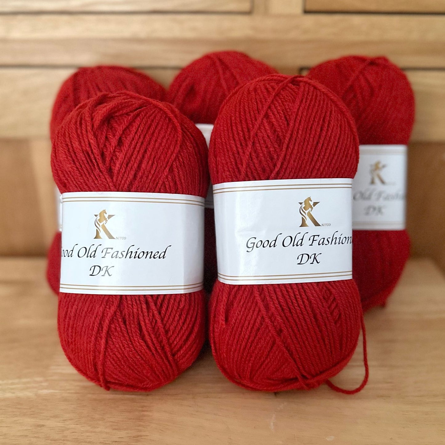 5 x Good Old Fashioned DK Yarn - 100g Everyday Value Pack -   Red 1