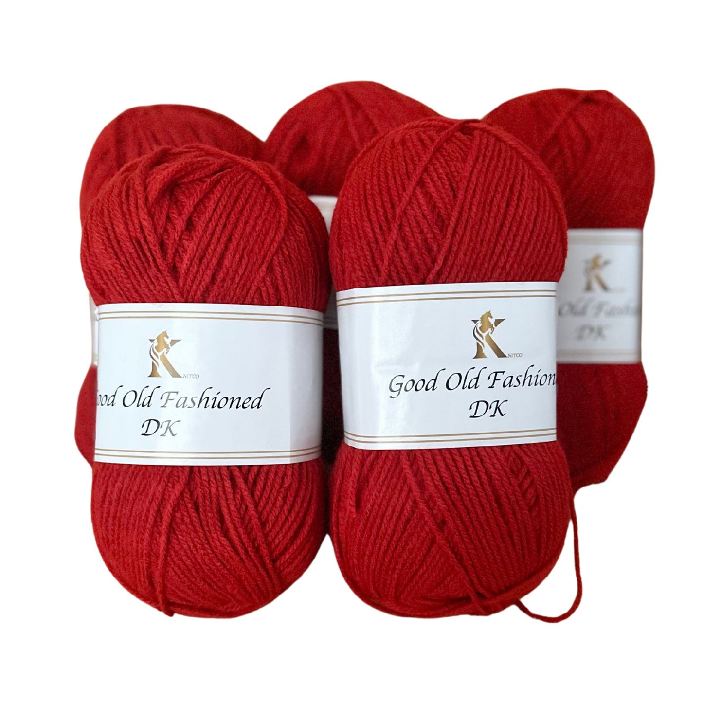 5 x Good Old Fashioned DK Yarn - 100g Everyday Value Pack -   Red 1