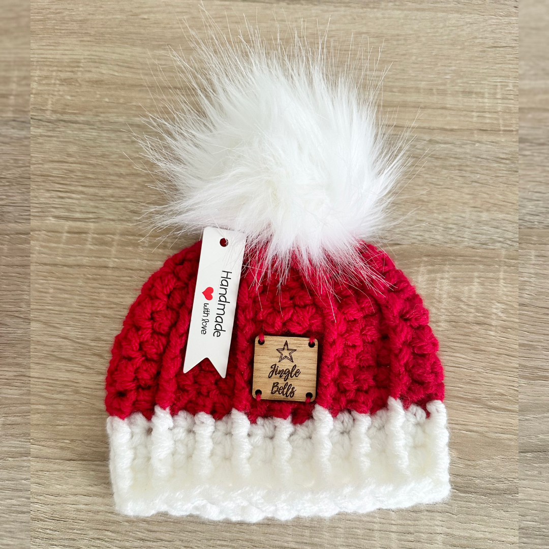 Christmas Jingle Bells Crochet Hat - Newborn to Adult size