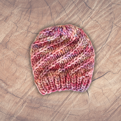 Merino Wool Twisted Braid Beanie Hat - 0-3 months