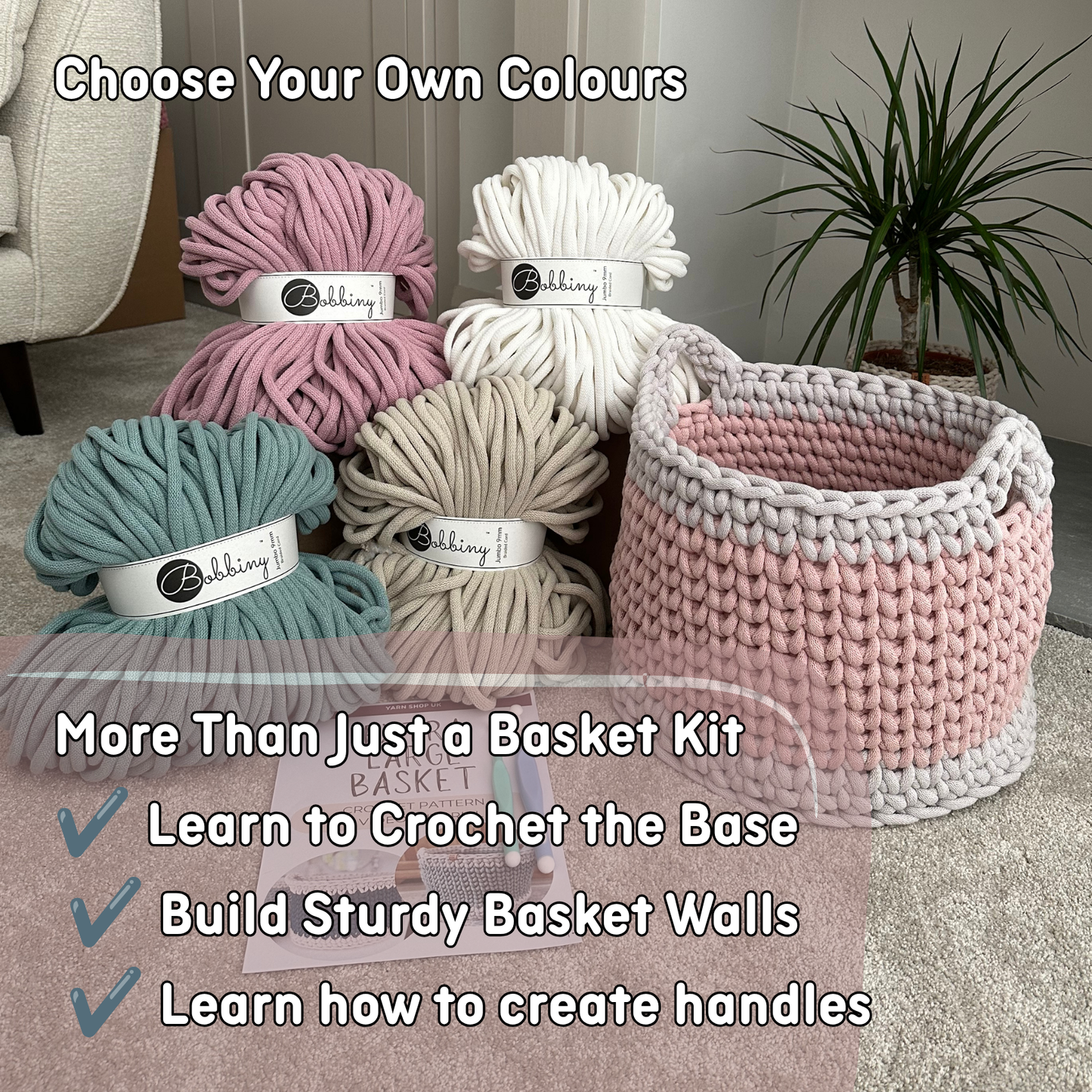Extra Large Crochet Basket DIY Kit | Make Your Own Large Storage Basket | PRE-ORDER