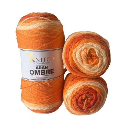 KnitCo Aran Ombre Yarn 200g – Colour Change Premium Acrylic
