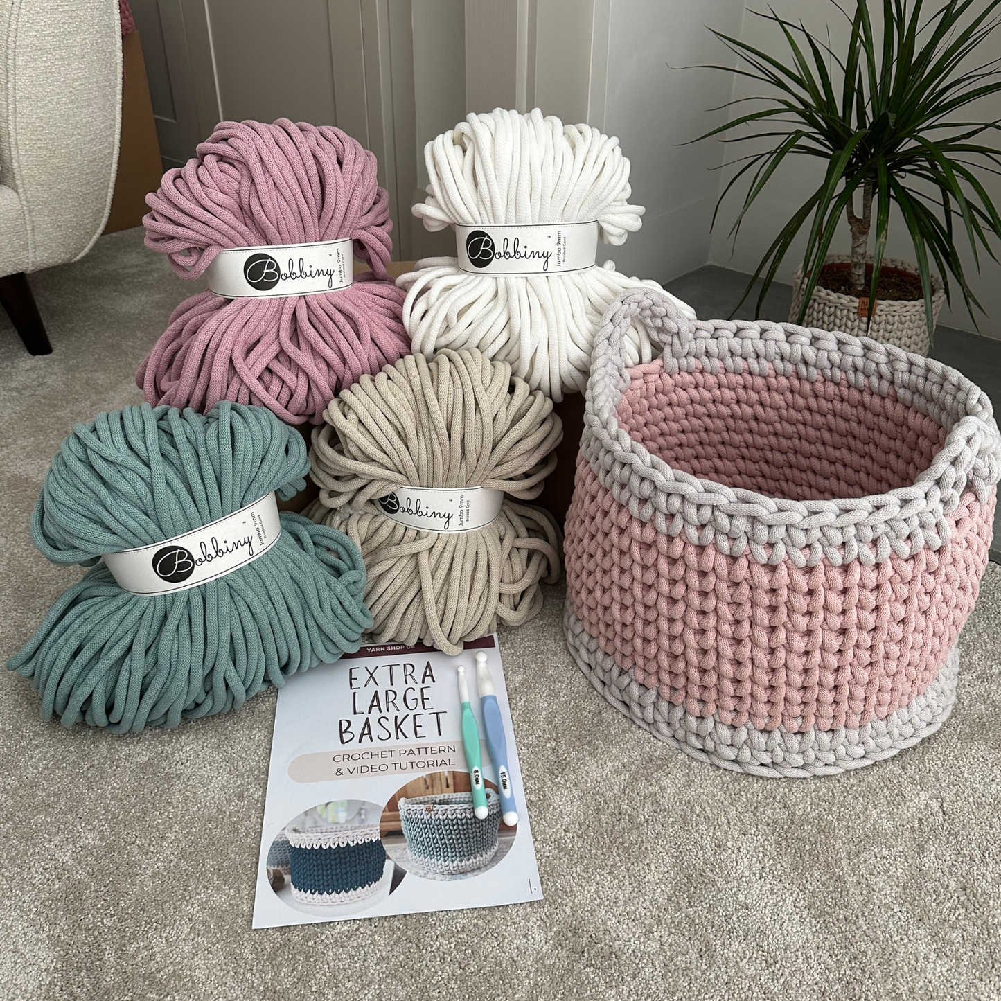 Extra Large Crochet Basket DIY Kit | Make Your Own Large Storage Basket | PRE-ORDER