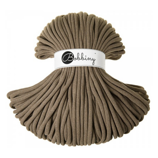 Bobbiny Jumbo 9mm Braided Cotton Cord - Coffee - 100m